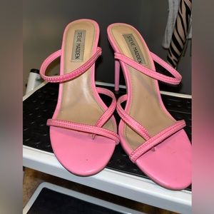 Pink strappy heels